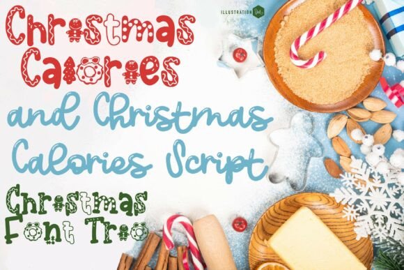 Christmas Calories Trio Font for Festive Web Design