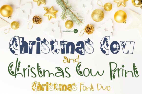 Christmas Cow Duo: A Festive Font for Branding Magic
