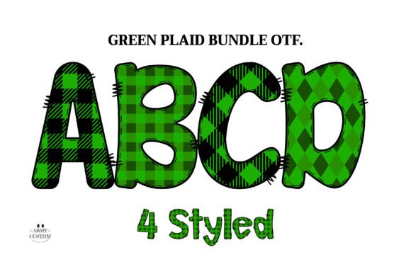 Green Buffalo Plaid: A Festive Font for Digital Branding